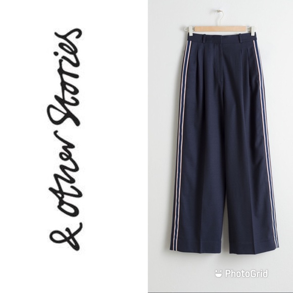 & Other Stories Pants - & Other Stories Wide Racer Striped Trousers